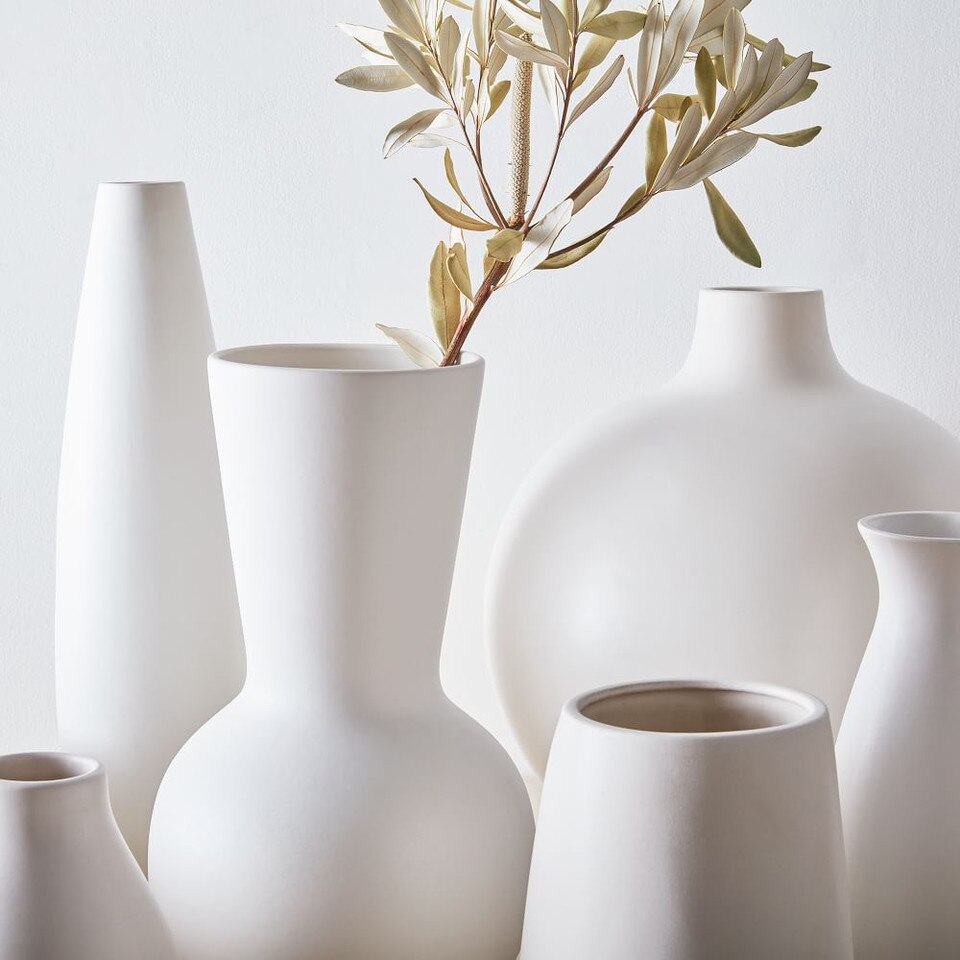 Pure White Ceramic Vases West Elm UK